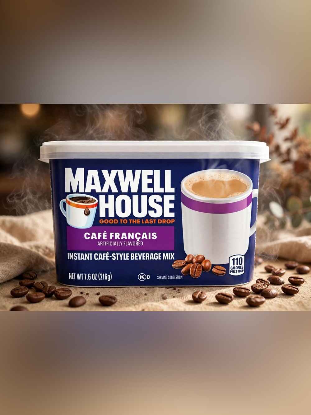 Café Français Instant Café-Style Beverage Mix - Purple & White